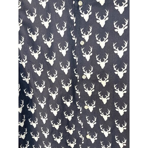 Envelop Deer Print Shirt Mens Size Small Button Front Cotton Made In Canada Gray - Picture 6 of 8